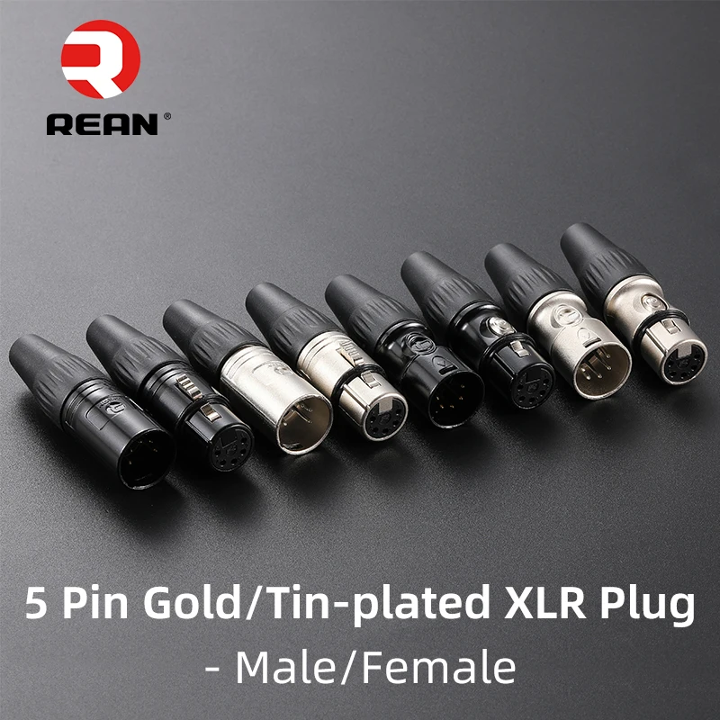 

NEUTRIK's REAN 1Pair XLR Plug Connector 5 Pin Male Female Audio Balanced XLR Plug YS1365N YS1375N YS1765 YS1775 Microphone Plug