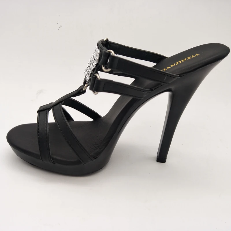 

LAIJIANJINXIA New 13CM/5inches PU Upper Fashion Sexy Exotic High Heel Platform Party Women slippers Pole Dance Shoes N019