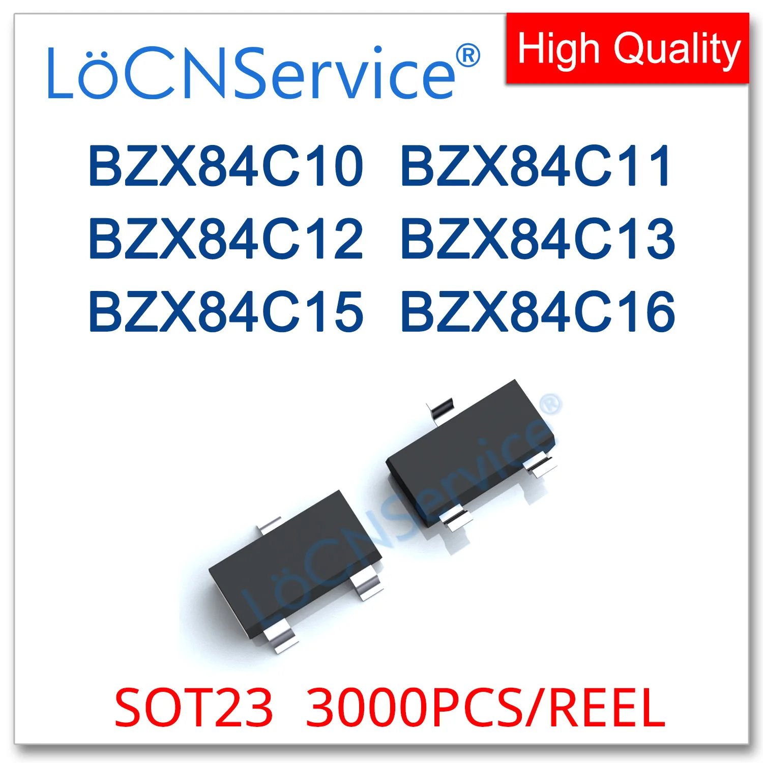 3000PCS SOT23 0.35W BZX84C10 10V BZX84C11 11V BZX84C12 12V BZX84C13 13V BZX84C15 15V BZX84C16 16V BZX84C