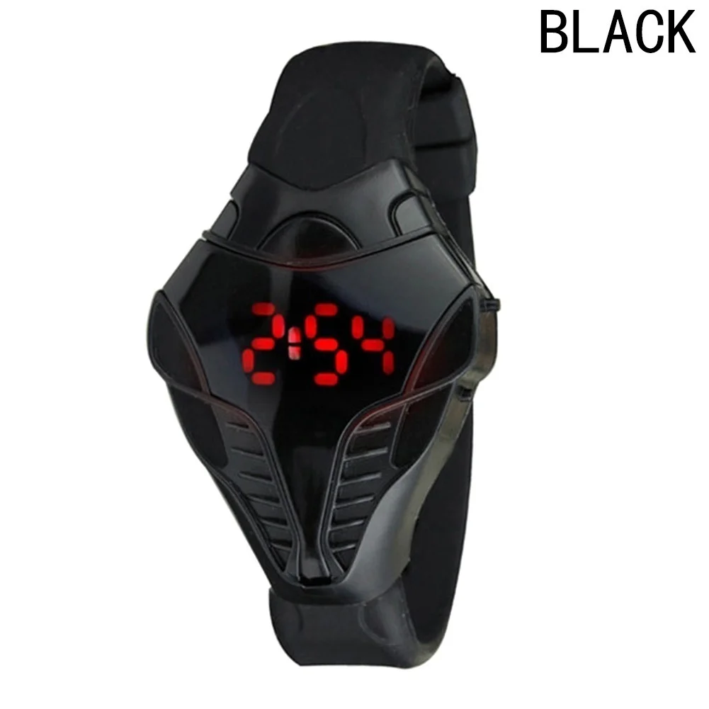 Hot Style LED Digital Watch Men Wathces Colorful Silicone Triangle Dial Snake Head Sports Wristwatch Arm Band Jewelry Decor