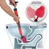 High Pressure Toilet Unblock One Shot Toilet Pipe Plunger Quickly Unblock Household Toilet Sewer Dredging Plunger 1/2Pcs 1