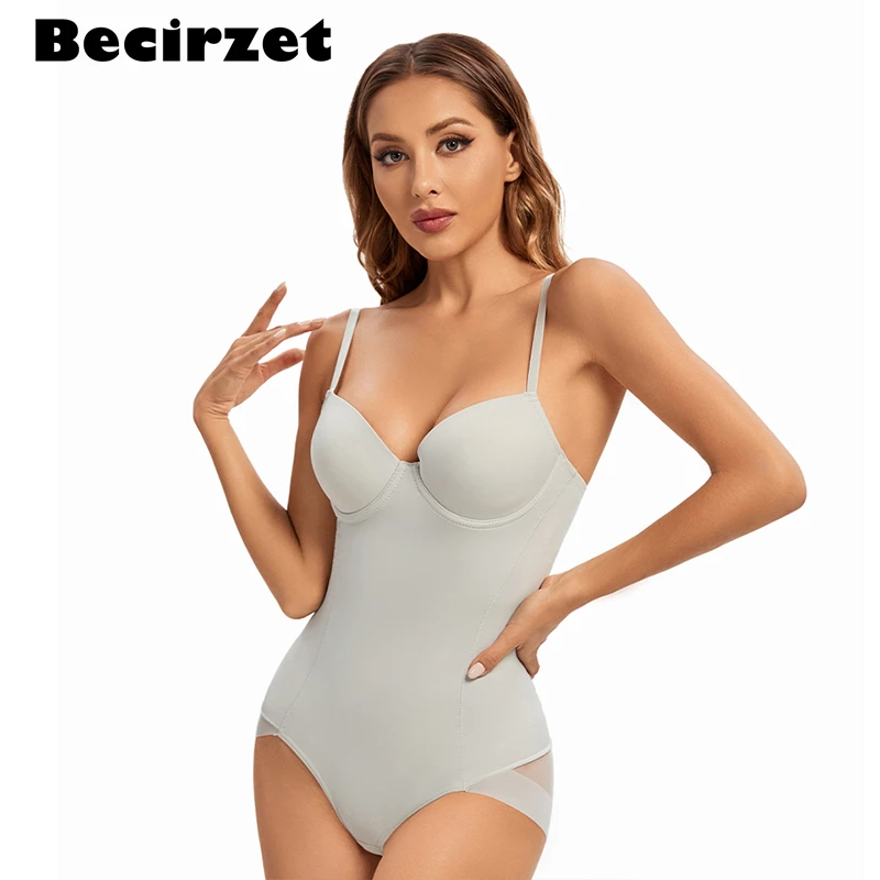 Grey Bodysuit Body Shaper Women Skinny Bodycon Thin Sleeveless Bodysuit  With Underwire Bra Sexy (smaller Design) - Shapers - AliExpress