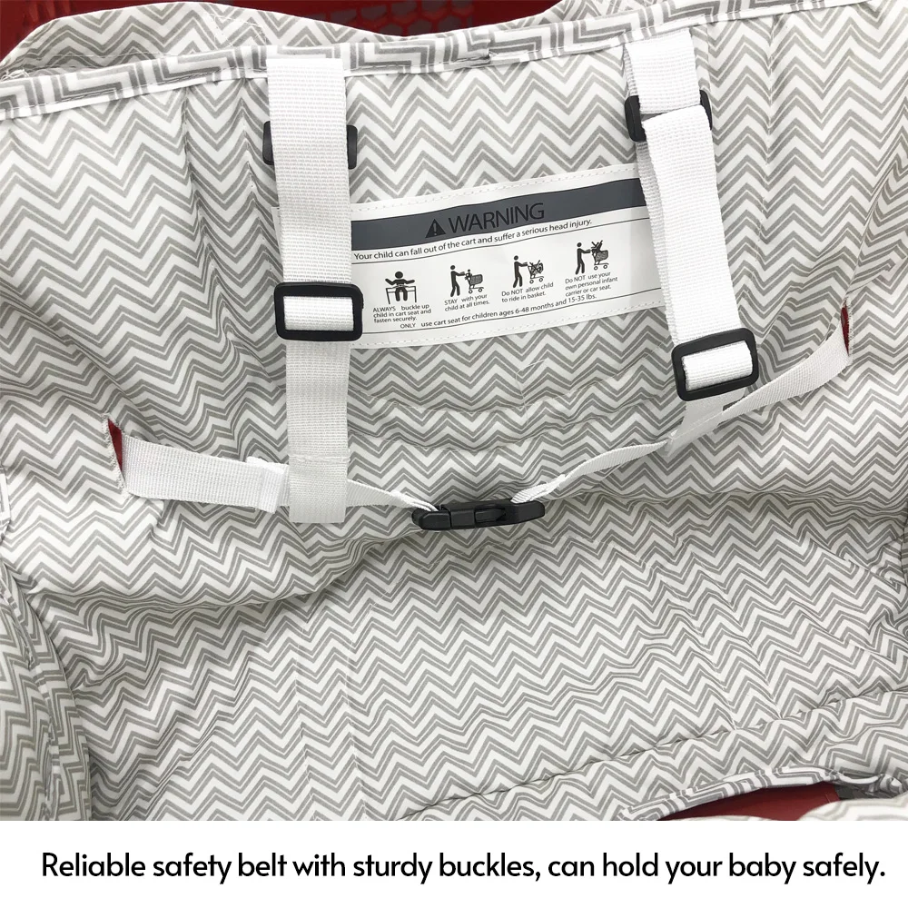 Multifunctional 2-in-1 Baby Shopping Cart Cover Children Highchair Cover with Thickened Soft Cushion Transparent Phone Holder 6