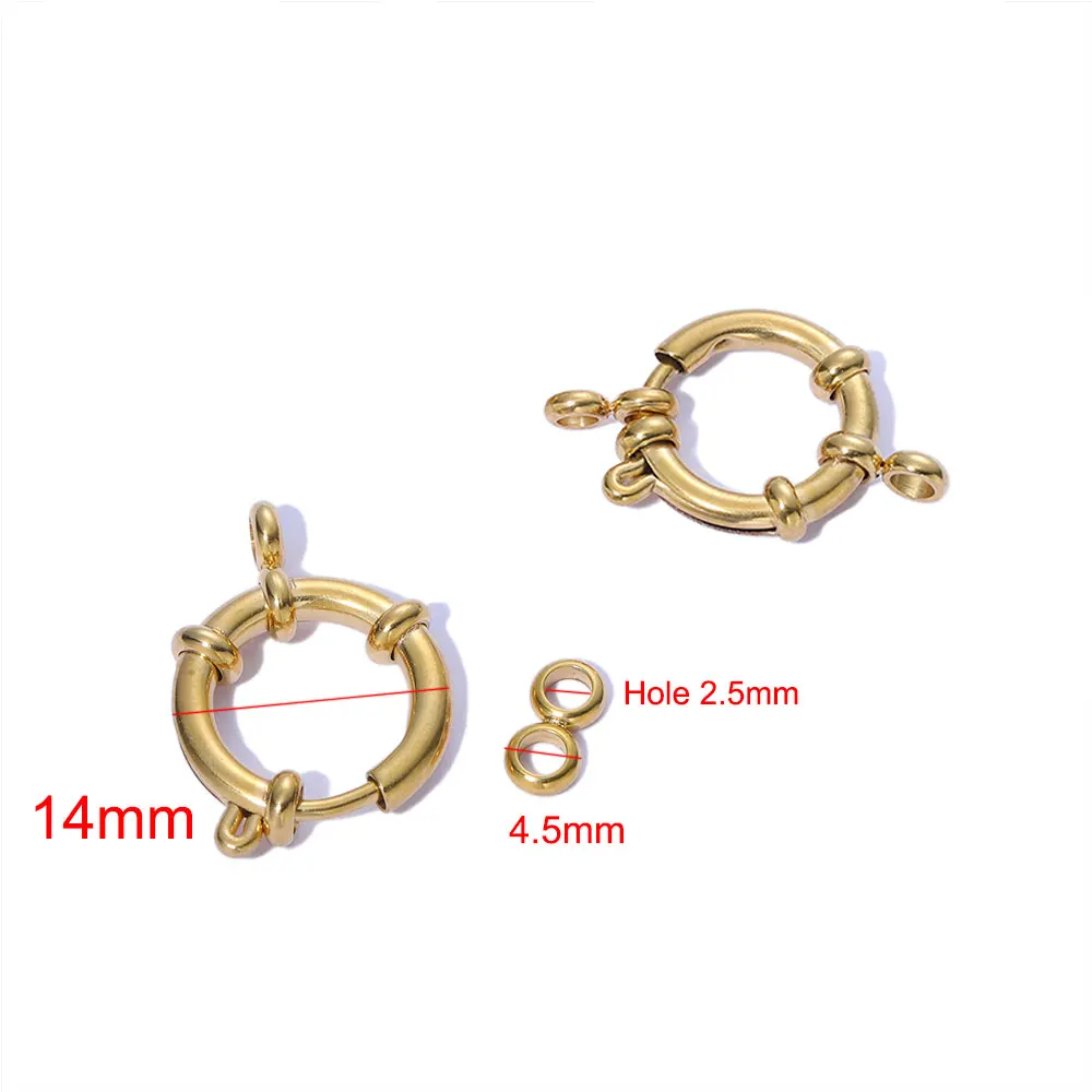 10 Stück 4 Stück Edelstahl Kreis Feder Knopfring Verschlüsse Haken Endverbinder für Armband Halskette DIY Schmuckherstellung Bulk – Detail 10