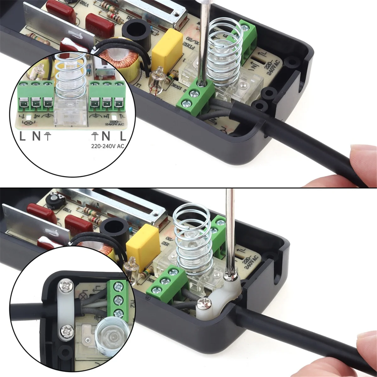 220V Foot Dimmer Switch Foot Operated LED Dimmer Switch Full Range Inline Slide Control for Floor Lamp / LED Lamp