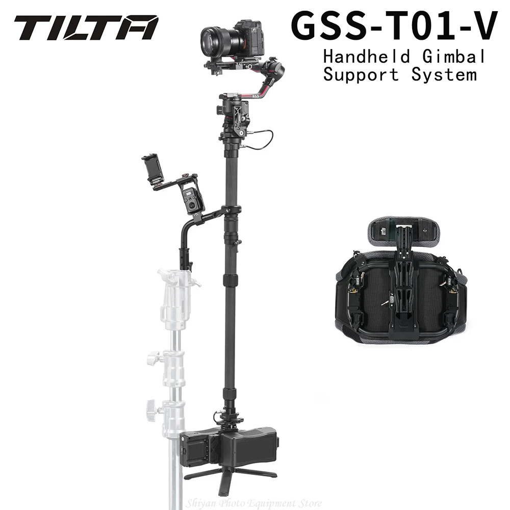 Tilta Float Gss-T01-V V-Mount / Gold Mount Float Sistema Di Supporto Cardanico Portatile Per Dji Rs2 Rc2 Gimbal Rs2 Shooting Kit