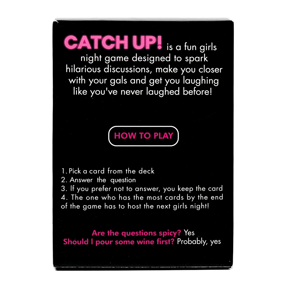 Catch Up Card Game Girls Night Party Game Spicy Thought Provoking Conversation Starters for Fun Girls Nights 3