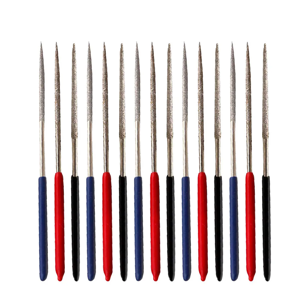 

15pcs 140mm Round Diamond Needle File Cutting Repair Hand Tools For Metal Ceramic Glass Gem Stone Hardened Steel Jewelry