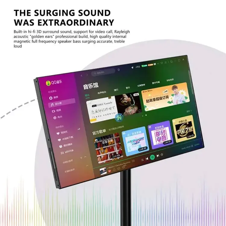 Most Popular 21.5 inch Android 12 Jcpc Smart Screen Display Portable Televisions Mobile Smart Tv For Home Business Gaming