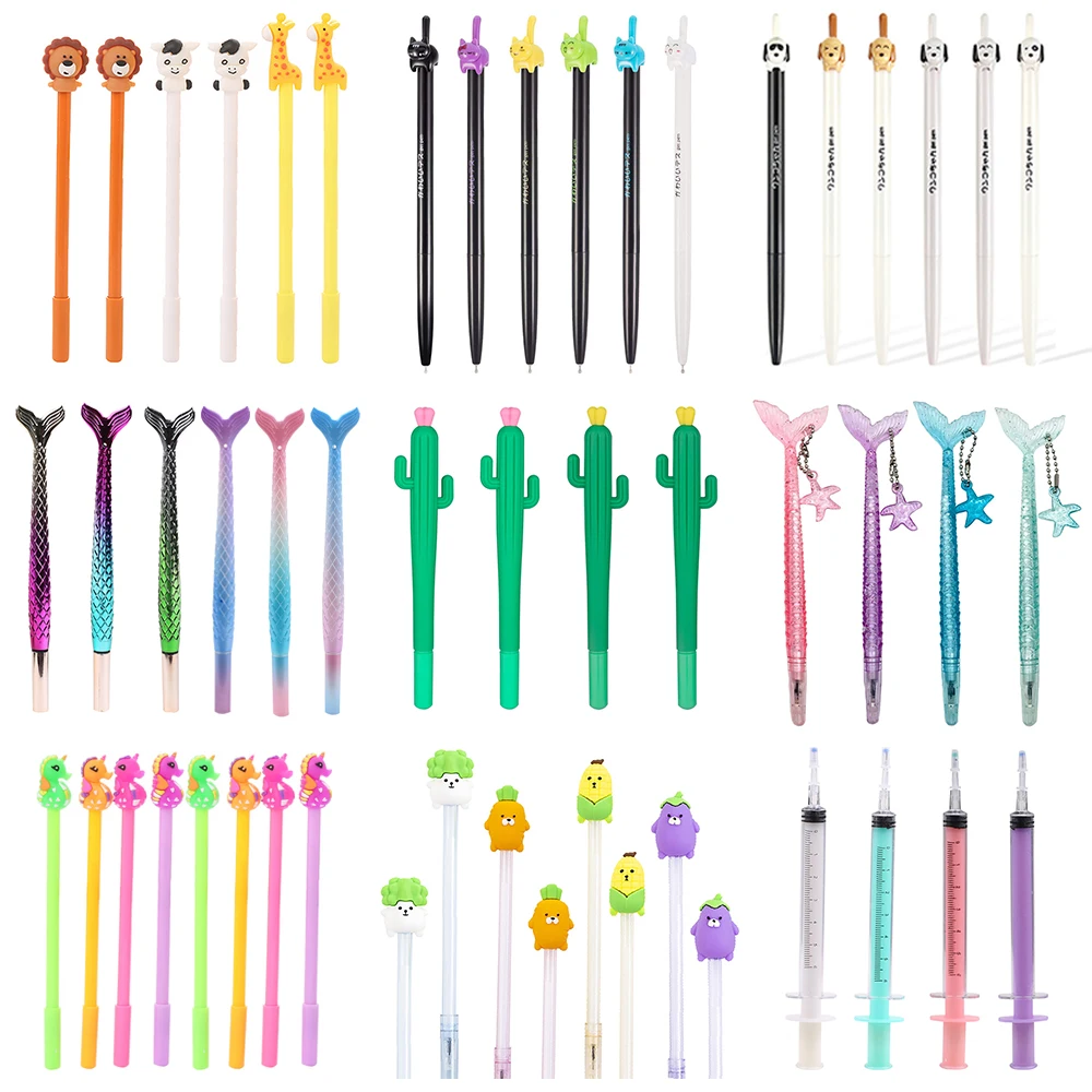 1Pc Cool Cute Gel Pens for Writing Kawaii Ballpoint Pen Back to School Girls Stationery Office Supply Wholesale Kawai Stationary
