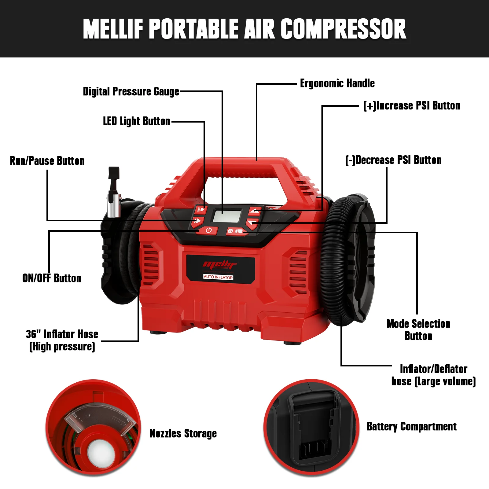 compact inflator milwaukee battery air pump