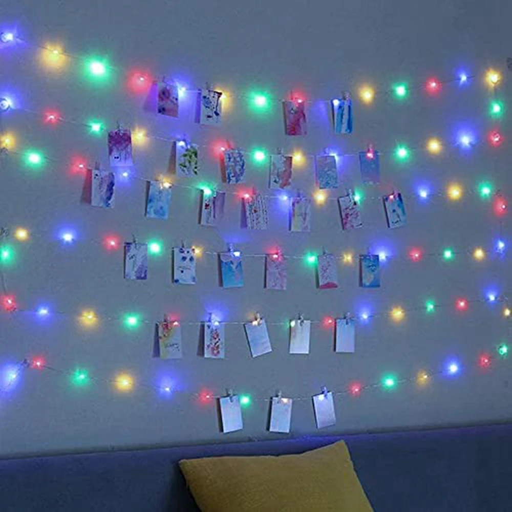 Foto-Clip-Lichterkette, AA-batteriebetriebenes Lichterkette mit Clip, geeignet für Wohnheim, Schlafzimmer, Party, Geburtstagsdekoration – Detail 3