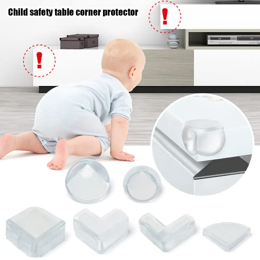 

4Pcs Baby Silicon Desk Safety Edge Protection Anticollision Strip Corner Guards Table Corner Protector