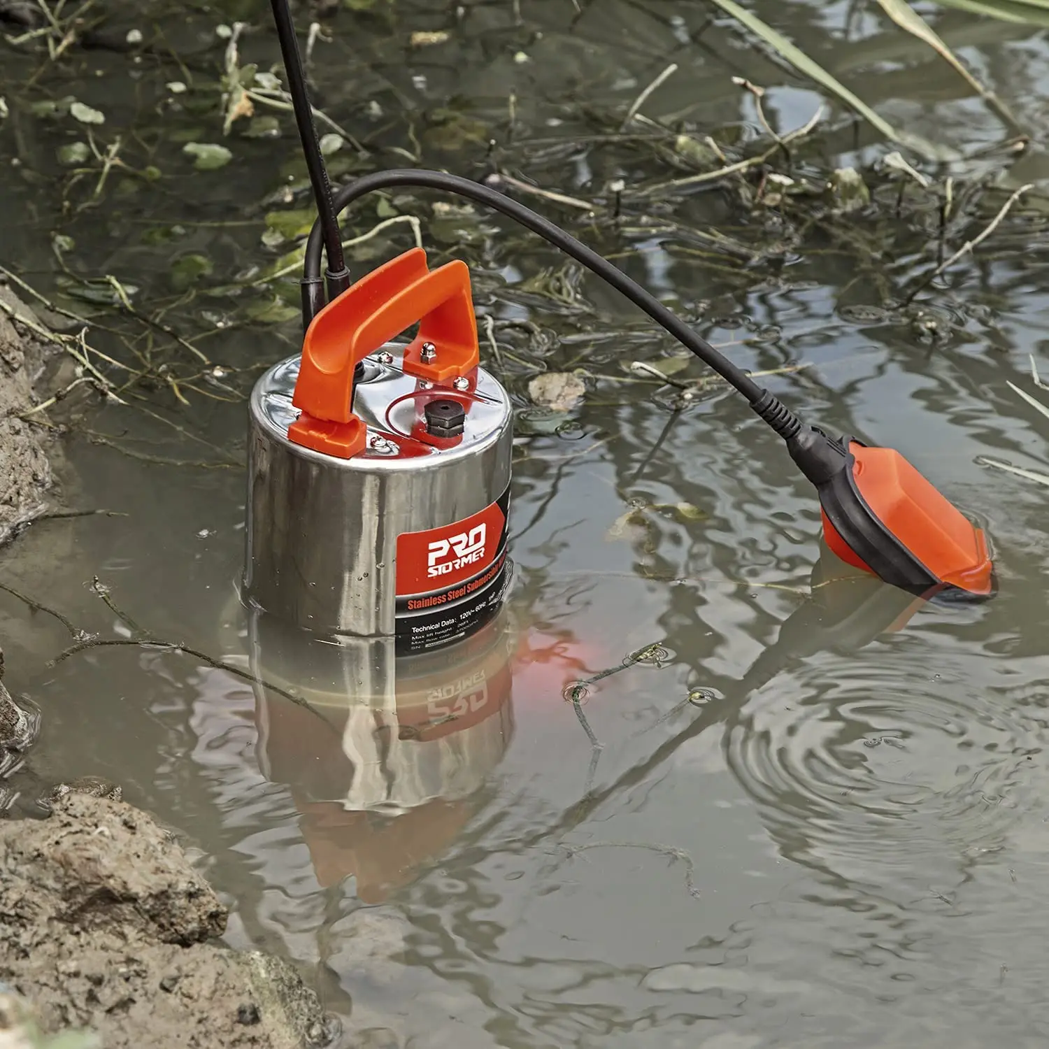 Stainless Steel Sump Pump 1HP 3700GPH Submersible Clean/Dirty Water Pump with Float Switch for Fresh Water Mains liquid transfer pump submersible booster pump