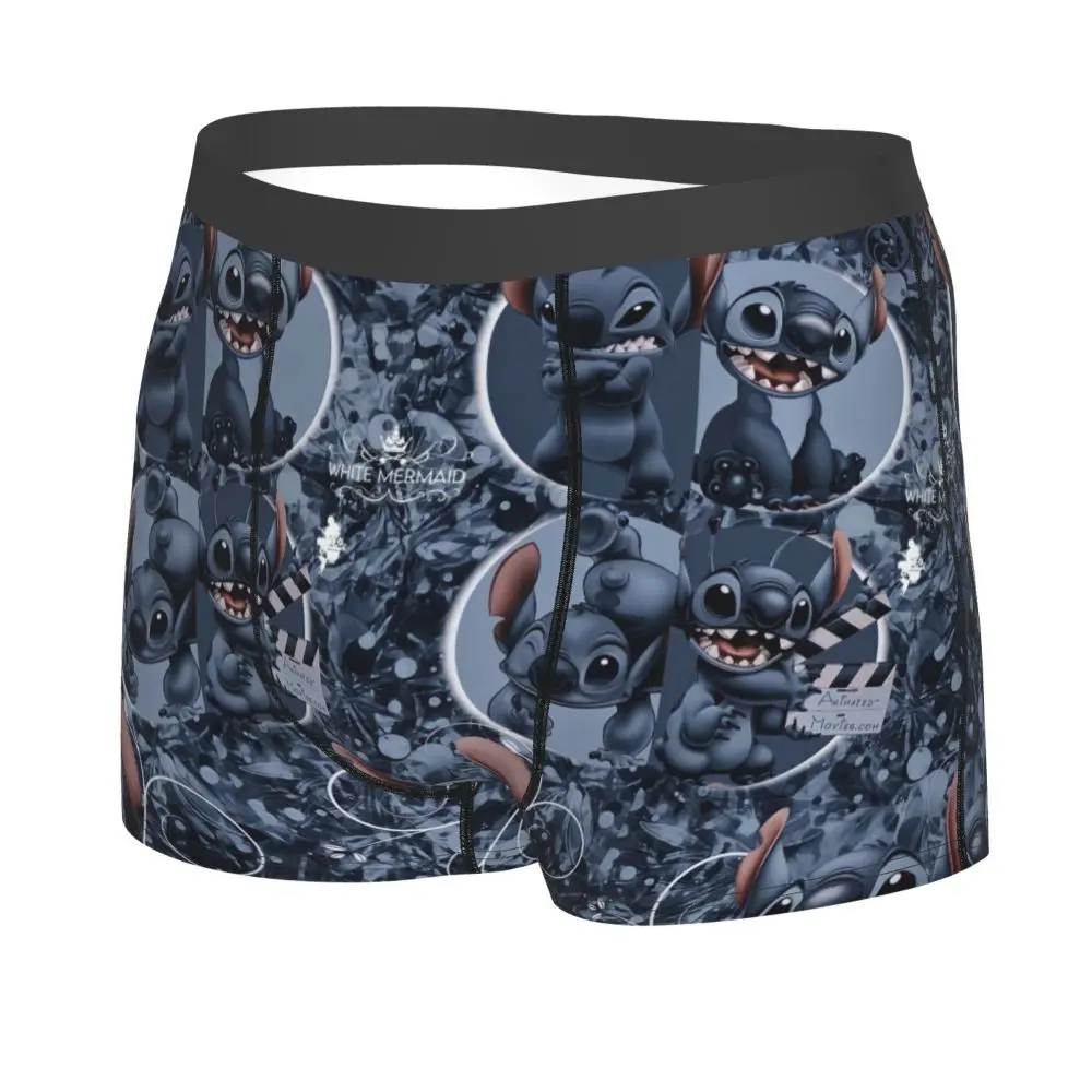 Custom Stitch Lion Cute Boxers Shorts Men's Disney Movie Briefs Underwear Fashion Underpants