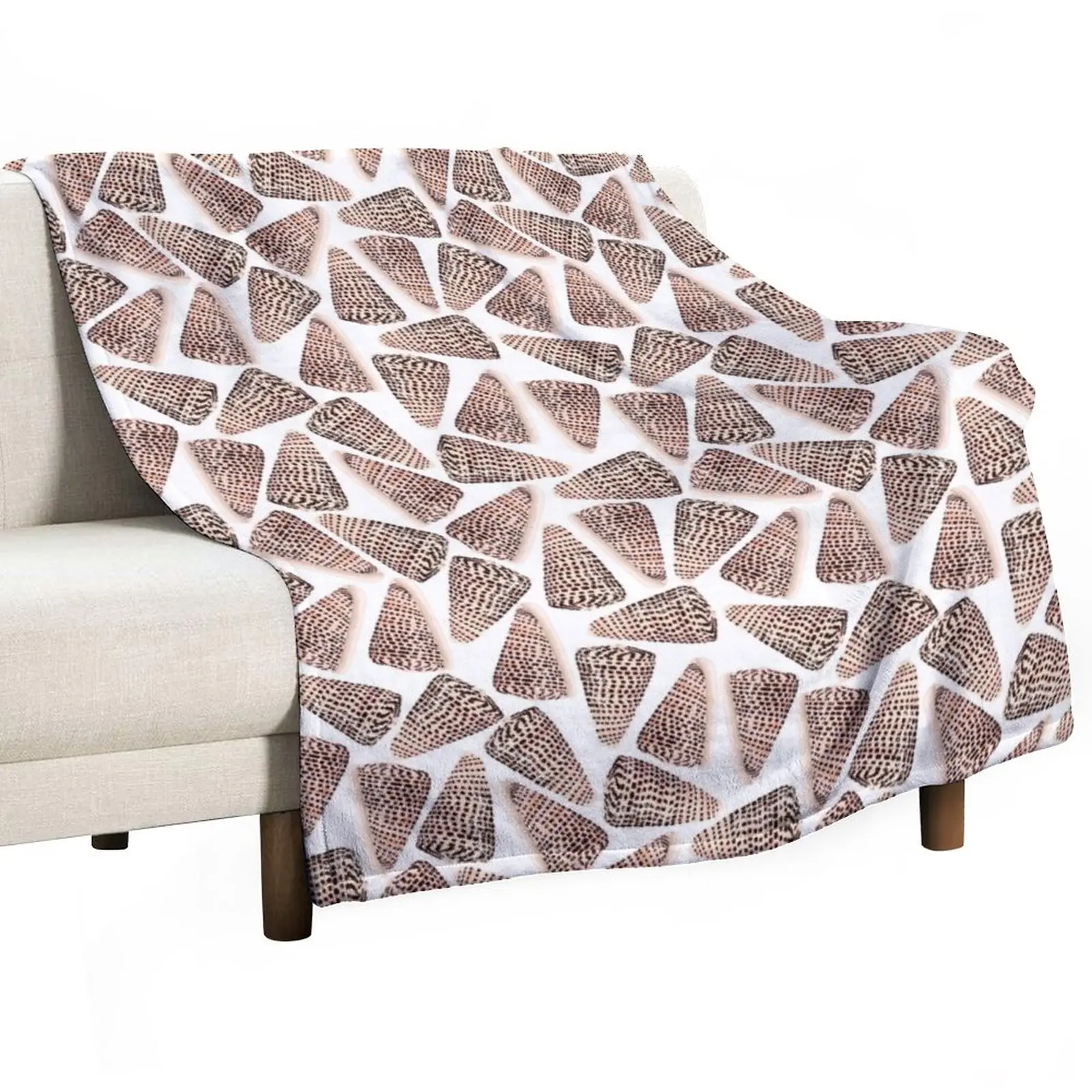 

Cone Shells White Throw Blanket Thermals For Travel warm winter Blankets