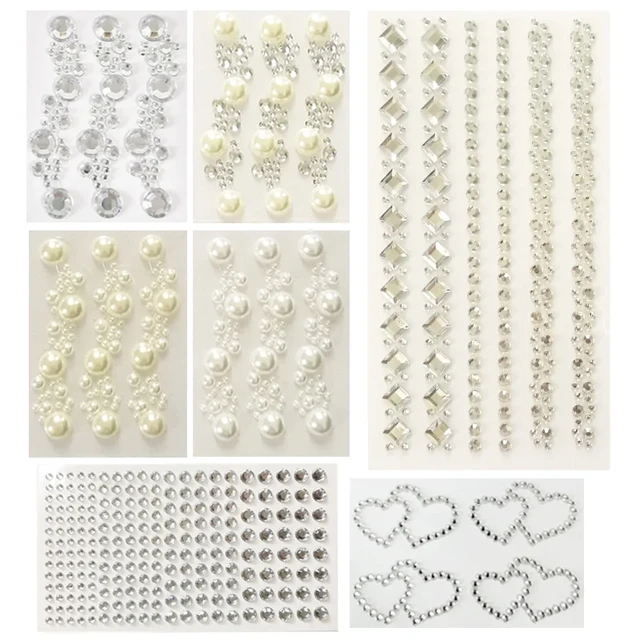 6mm Self Adhesive Pearls sheet of 100 Stick on Pearls Decorative Pearl  Stickers DIY Invitation Decorations Card Making 