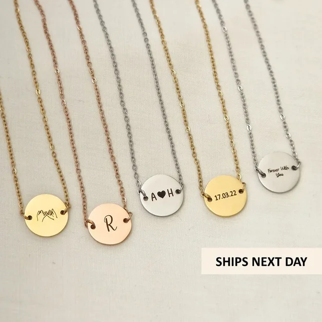 Personalised Enamel Disc Name Necklace – JOY by Corrine Smith