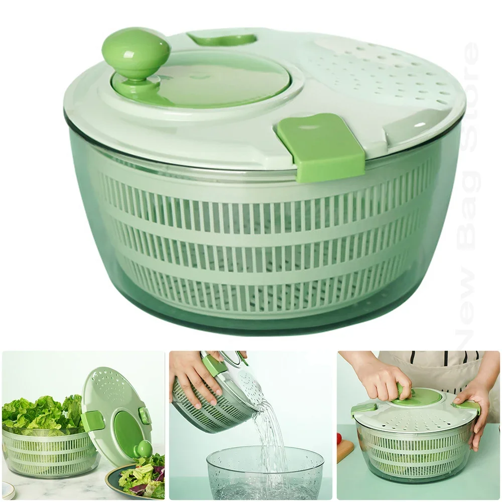 4L Vegetable Fruit Dehydrator Salad Drying Drain Basket Multifunction Food Drying Dehydrator Salad Dryer Tool Kitchen Supplies