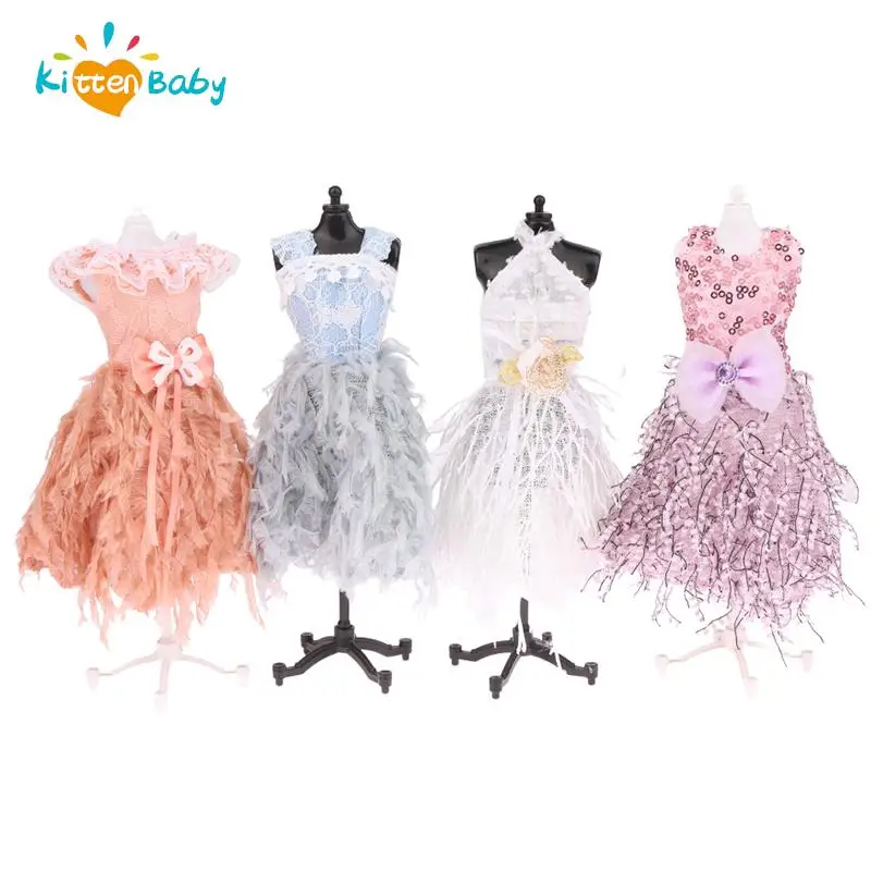 

Fashion Lace Doll Clothes For Doll Dress Outfits Party Gown Bowknot Skirt Sequin Tassel Dress 1/6 Dolls Accessories Toys