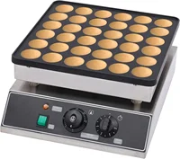 Dutch Pancake Baker Maker, Commercial Electric Nonstick 36Pcs 1.9Inch Poffertje Mini Pancake Maker Stainless Steel for Restauran 1
