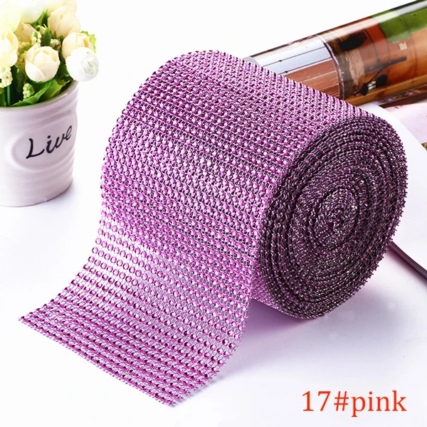10-Yard Rhinestone Mesh Trim with 24 Rows for DIY Wedding and Party Decoration