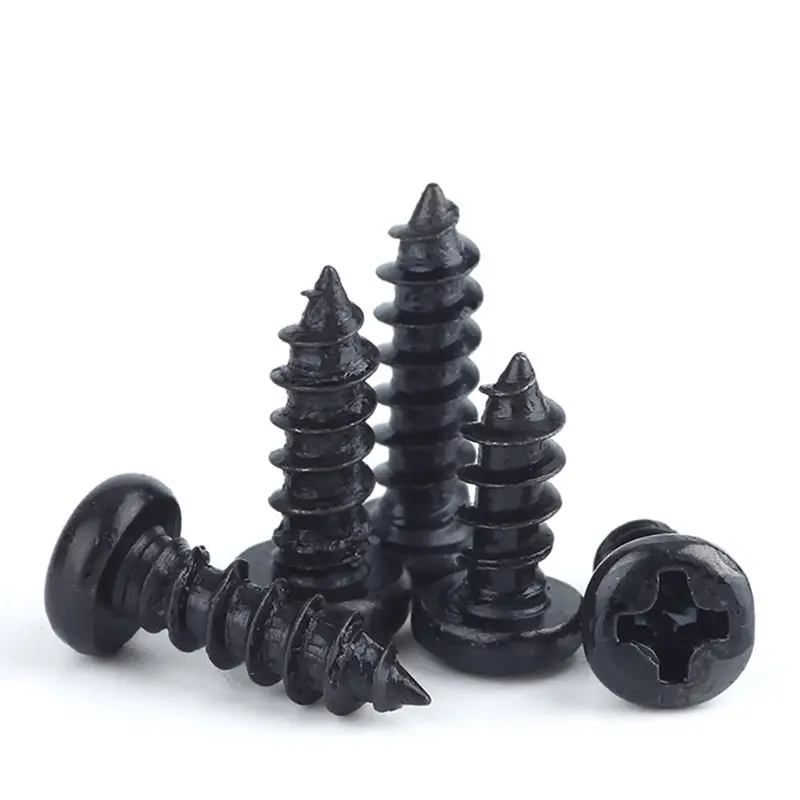 100 pcs/lot Cross Round Head Phillips Self-tapping Screw M1 M1.2 M1.4 M1.5 M1.7 M2 M2.3 M2.6 M3 M3.5 M4 M5 Black Carbon Steel - Image 3