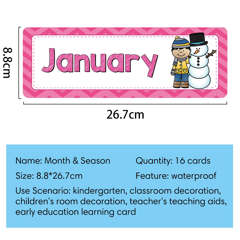 Monthly Headliners Set 12 Months of The Year Day of the Week Headers Monthly Seasonal Week Headers English Words Learning Cards 2