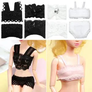 1 Set Sexy Doll Underwear Lace Homewear Pajamas Bra Dress Lingerie Collocation Sexy Lingerie DIY Clothing Set Dolls Accessories