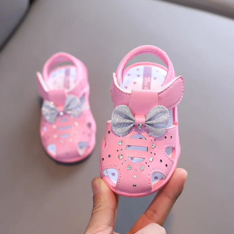 Toddler Baby Girl Shoes Summer Soft Bottom Anti-Slip First Walkers Breathable Princess Sandals Newborn Bowknot Beach Sandalias 5