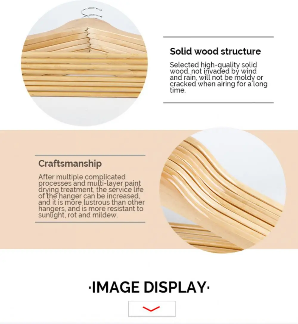 Solid Wood Hangers For Clothes Non-Slip Hanger Clothing Store Hotel Clothes Support Home Wardrobes Organizer Pack Of 3