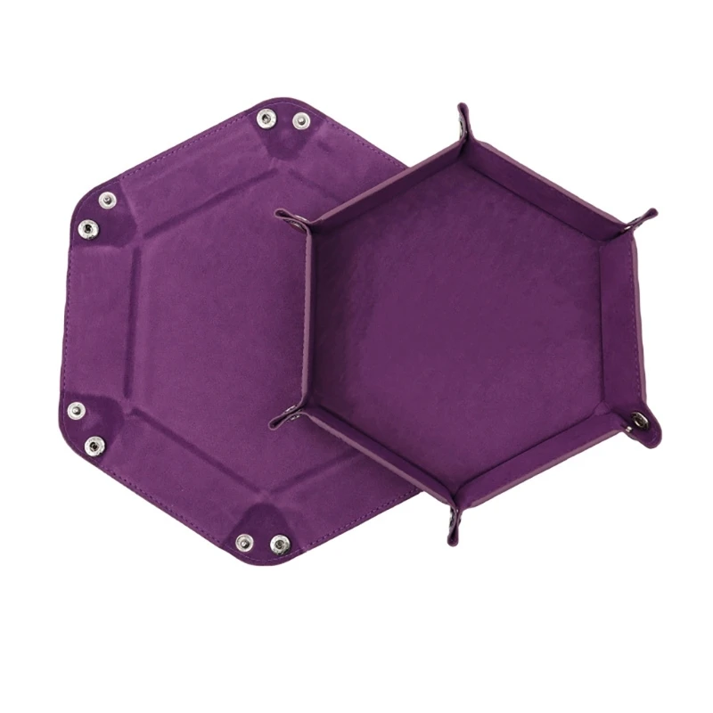 Portable Folding Dices Rolling Tray Dices Holder Storage Box Hexagon Folding Tray for Rolling Game, Table Game