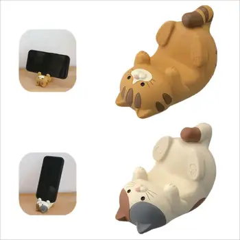 Supporto per telefono per gatti Supporto per cellulare per animali in resina simpatico cartone animato compatibile con tutti gli smartphone per regali per la casa dell'ufficio per gli amanti dei gatti