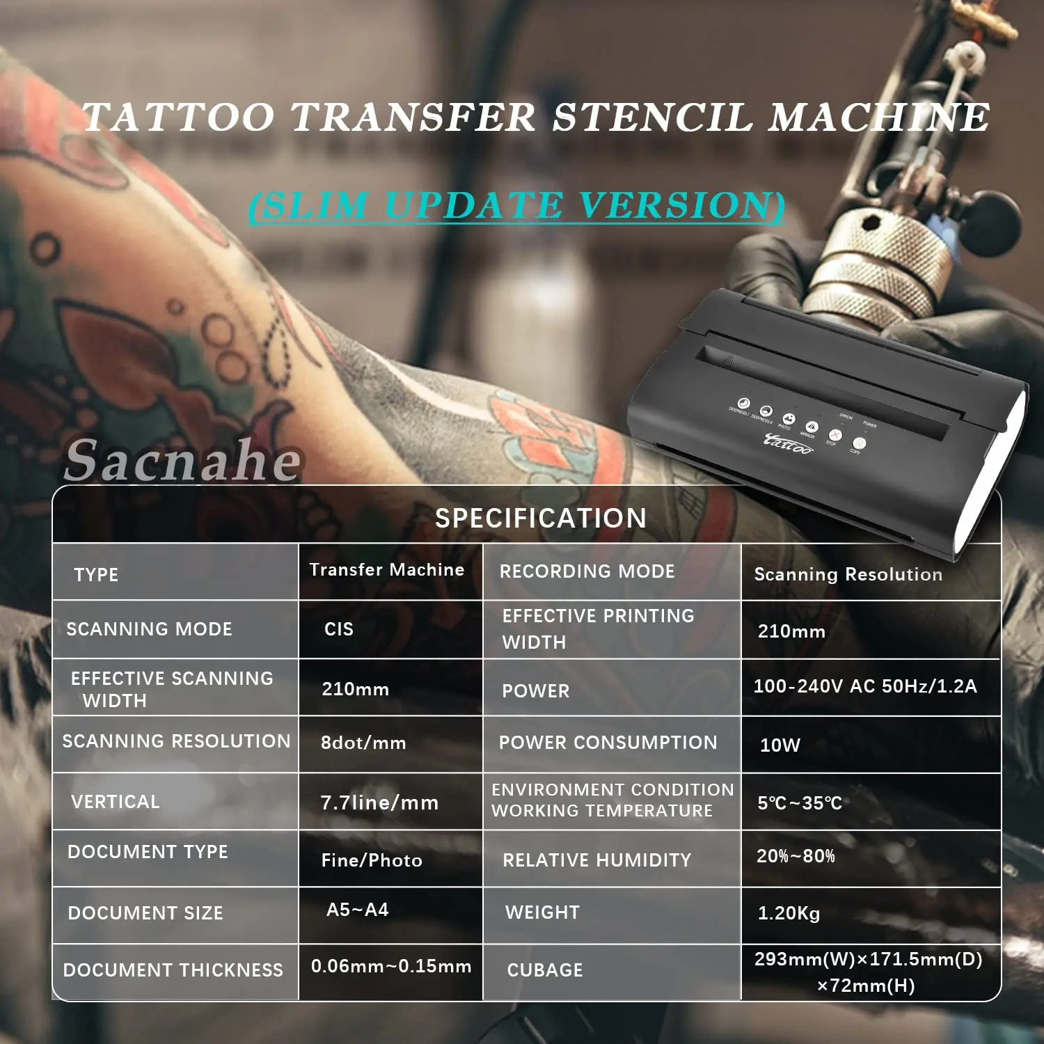 Bluetooth Tattoo Thermal Printer Tattoo Stencil Maker Machine +20 Transfer  Paper