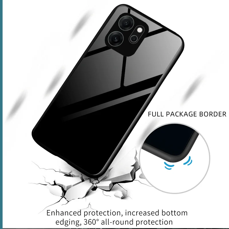 Gradient Color Hard Tempered Glass Protective Phone Case