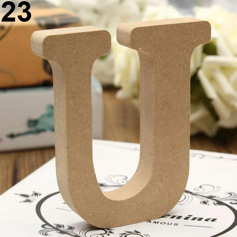 10cm A-Z Wooden Letters Wood Alphabets Hanging Pendant Wedding Birthday Party Diy Home Decoration Freestanding Personalised Name images - 6