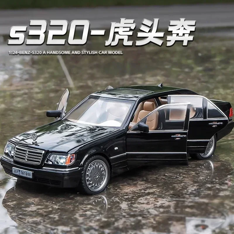 1:24 Mercedes-Benz W140 320SEL Classic Limousine Alloy Diecast Model Car Sound &light Decoration Gift For Friend Present C335 2