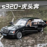 1:24 Mercedes-Benz W140 320SEL Classic Limousine Alloy Diecast Model Car Sound &light Decoration Gift For Friend Present C335 2