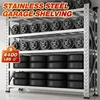 KINGBO 78"W Garage Shelving 4400LBS Heavy Duty Garage Shelving Units and Storage Adjustable 5 Tier Stainless Steel 3
