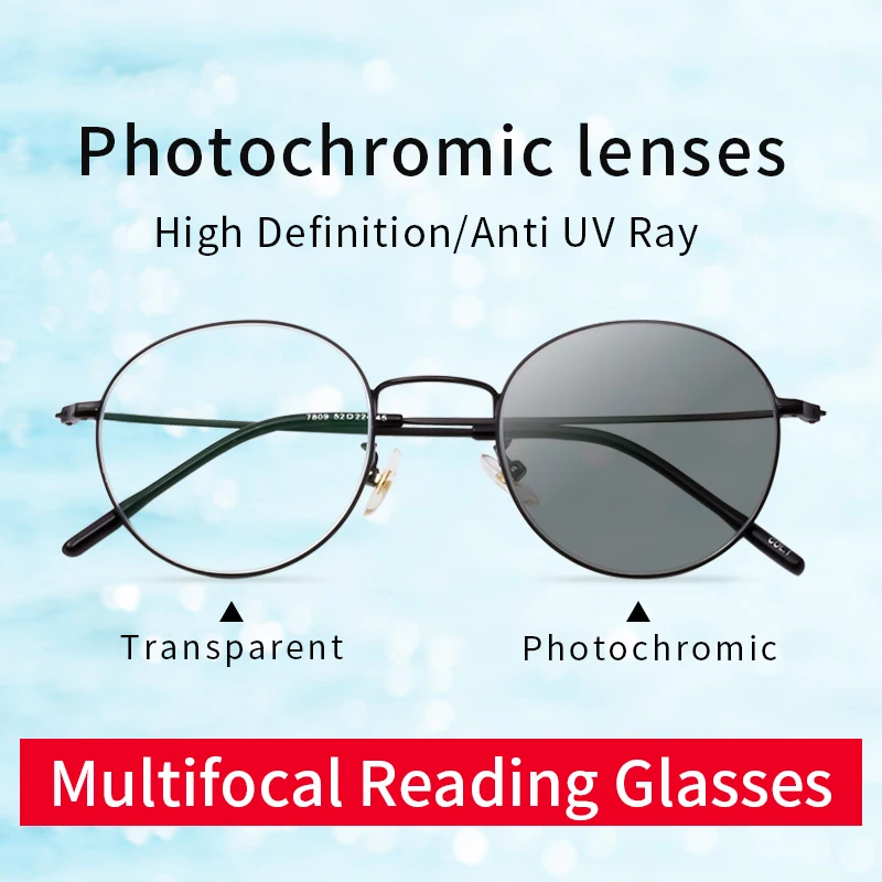 

Photochromic Progressive Multifocal Reading Glasses Anti UV Sunglasses for Women Intelligent Progressive Multifocal Lenses