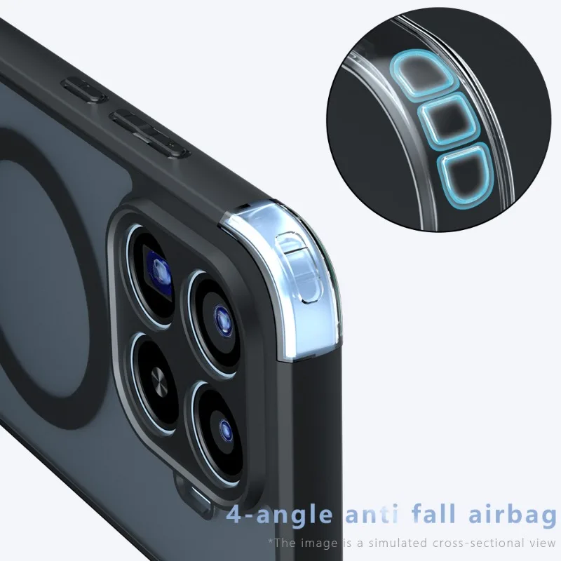 Enhanced Magnetic Rotating Stand Acrylic Case - Shockproof & Skin-Friendly with MagSafe Wireless Charging Compatibility