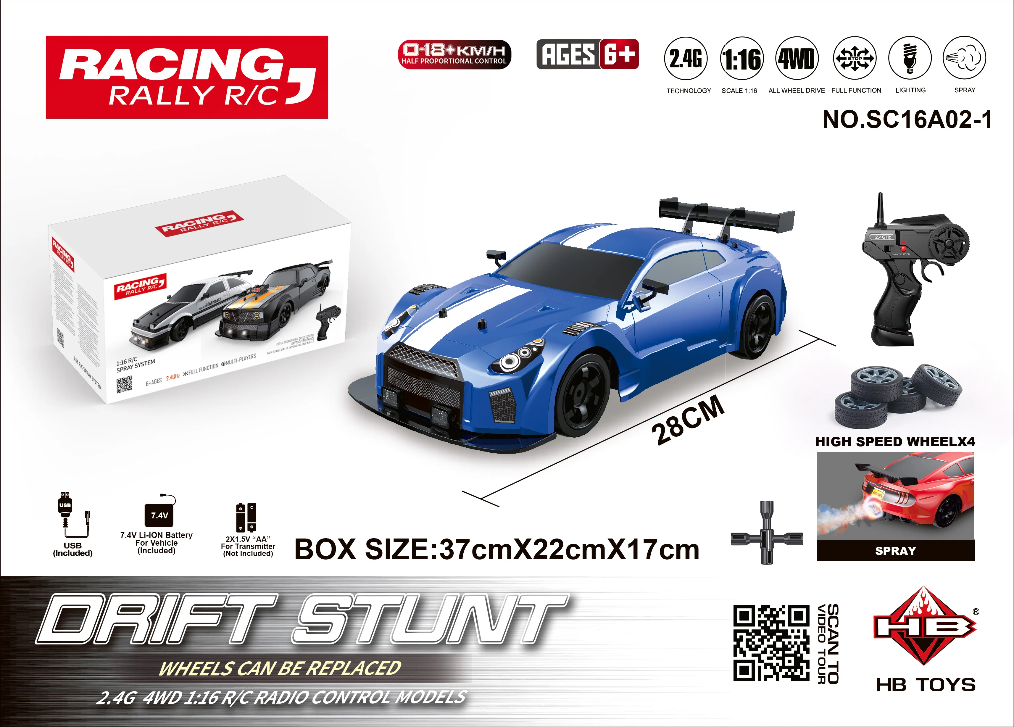 AE86 원격 제어 자동차 레이싱 차량 어린이를위한 장난감 1:16 4WD 2.4G 고속 GTR RC 전기 드리프트 자동차 어린이 장난감 선물