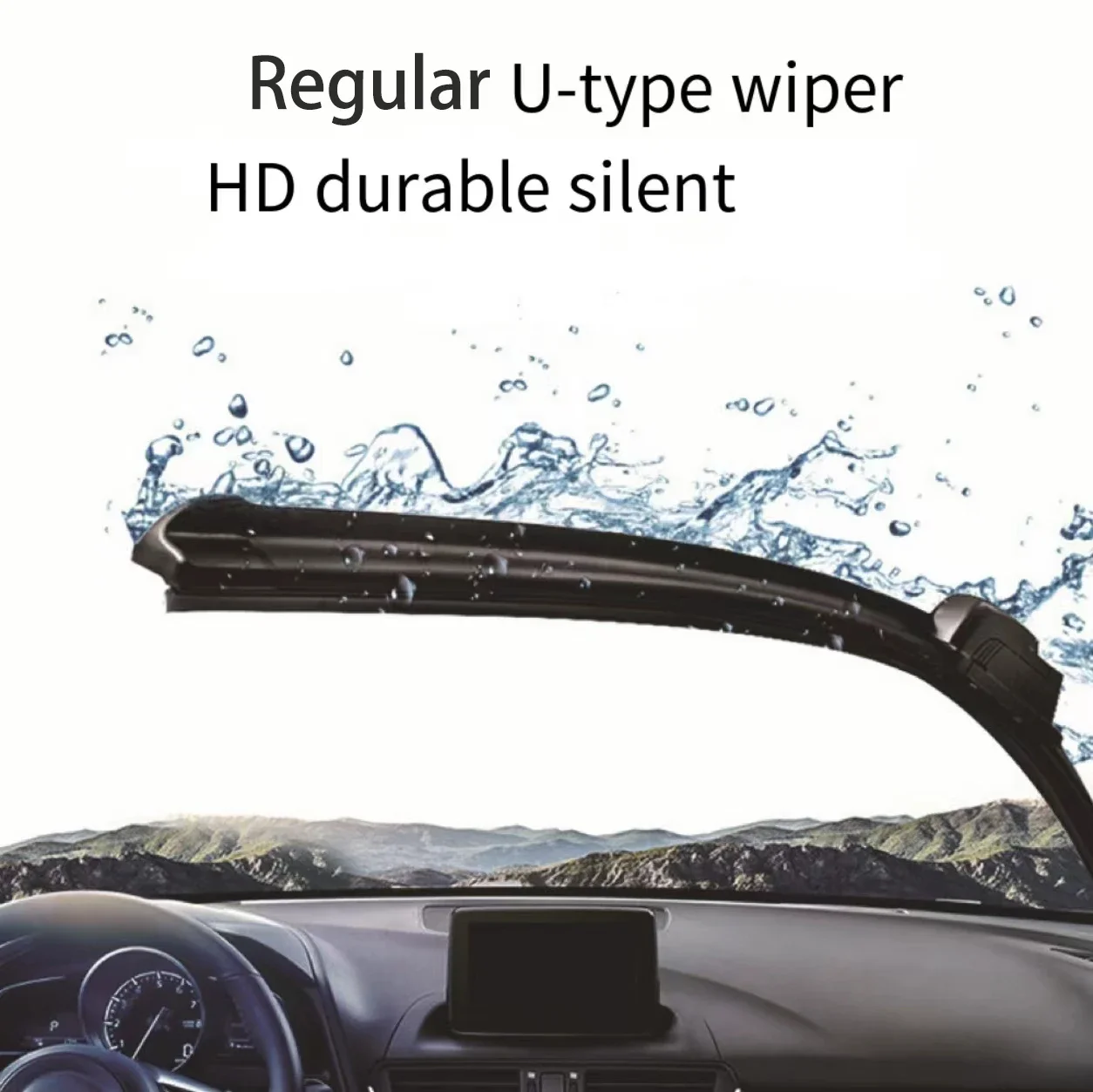 For Hyundai Tucson JM 2004-2009 Car Front Wiper U-Shape Soft Rubber Boneless Wiper HD Silent Durable Car Wiper 24"16" 6