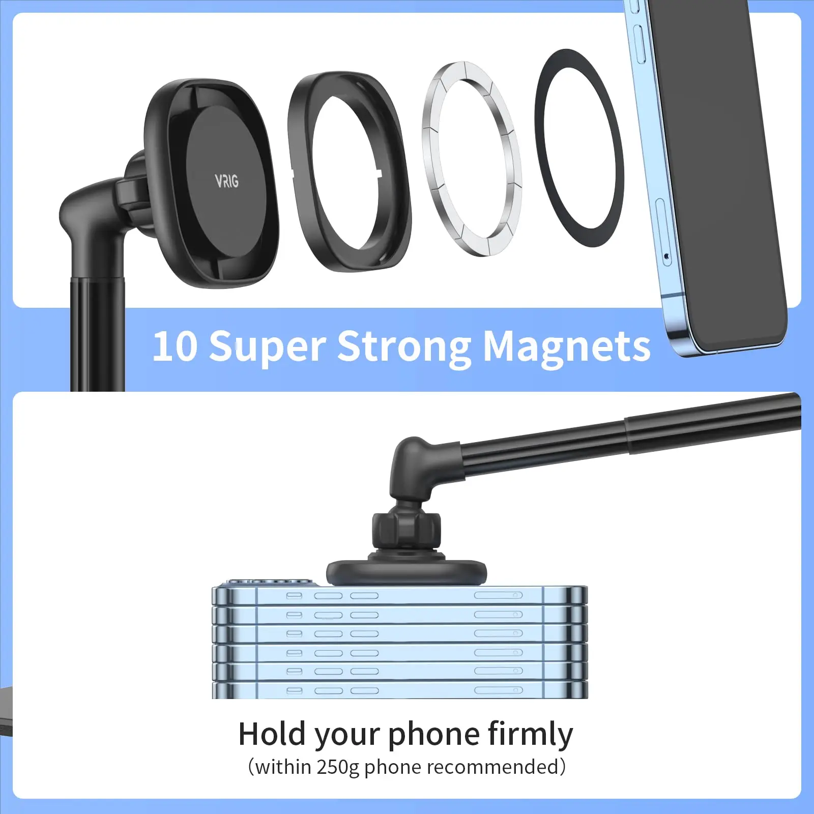 VRig MG-04 Desktop Magnetic Bracket for Magsafe Phone Stand for iPhone 14 13 12 Mini Pro Max Phone Mount Accessories