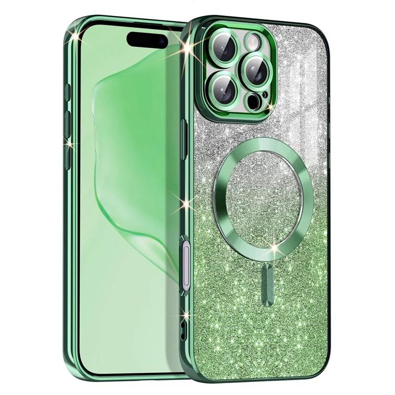Luxury Glitter Cove Silicone Soft Bumper Magnetic Wireless Case