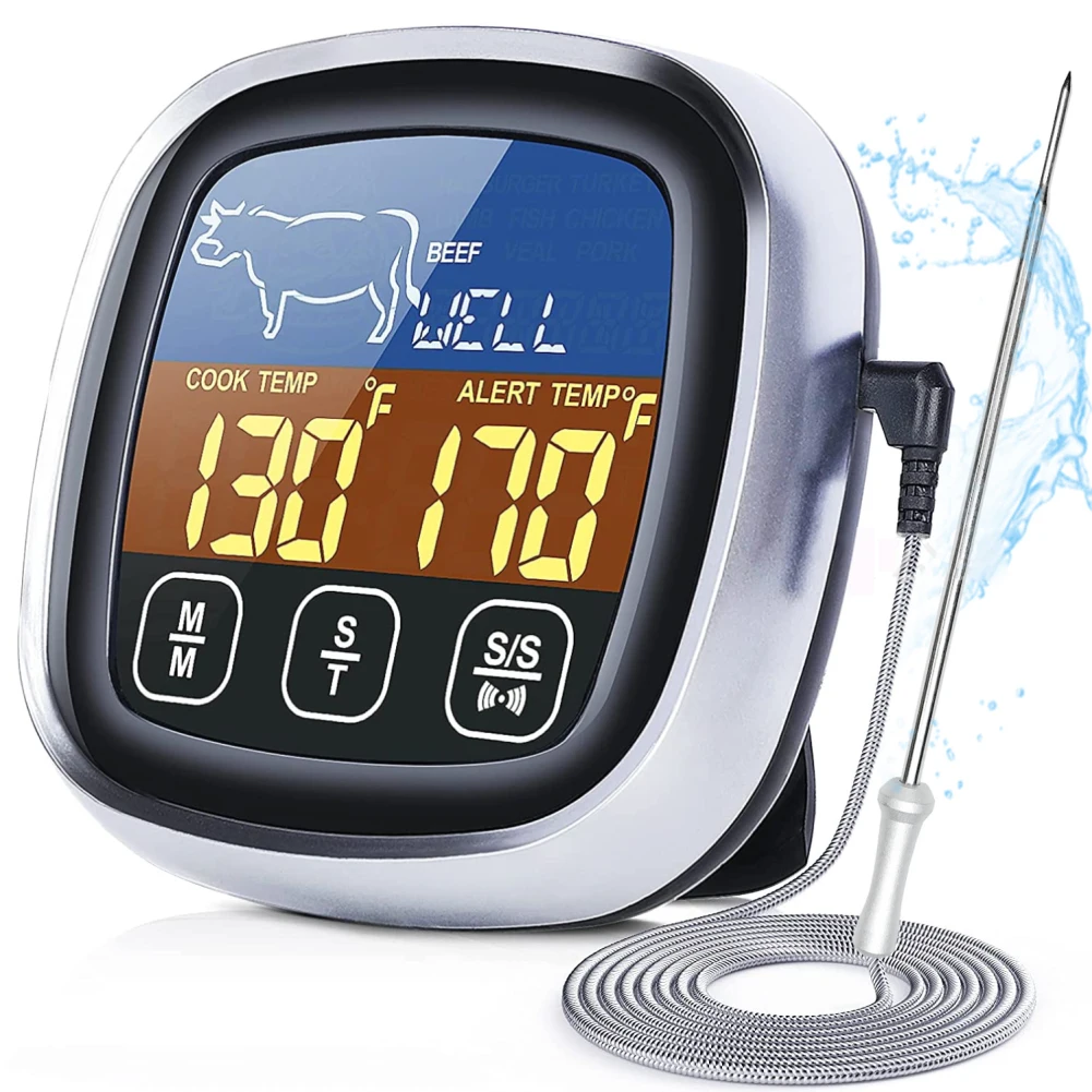 Digitalt kødkøkkentermometer rustfrit vandtæt kødtemperaturprobe ovn madlavning BBQ temperaturmåler_voghion.com
