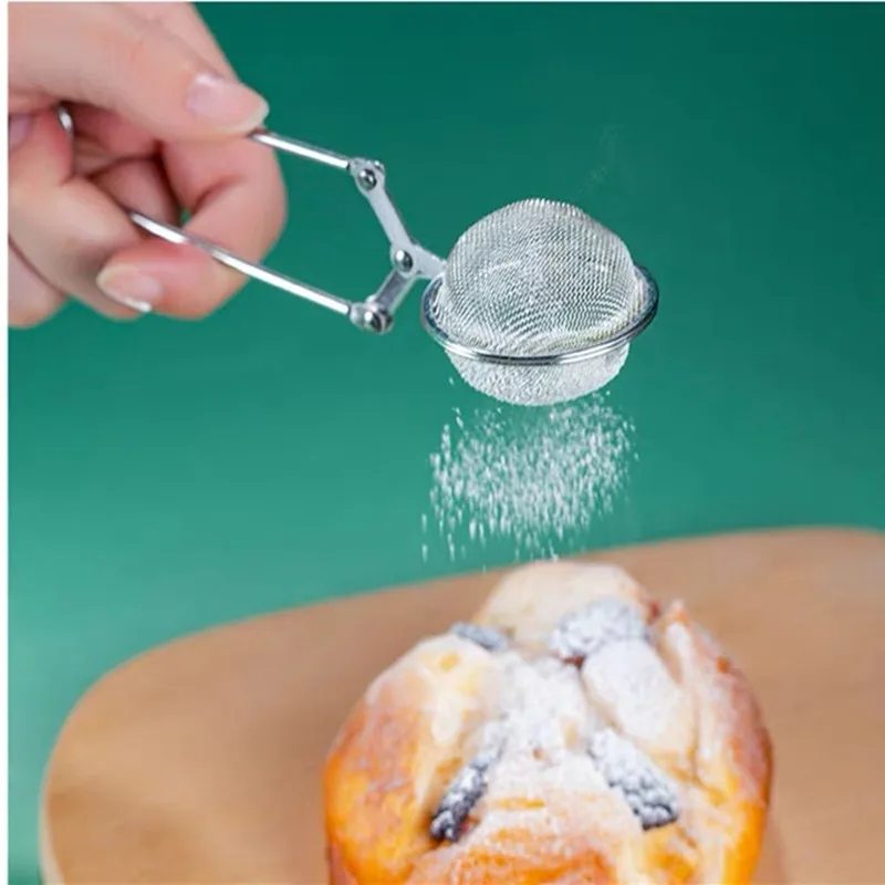 The Powdered Sugar Shaker Duster With Springoperated Handle Flour Sieve Flour Sifter Strainer