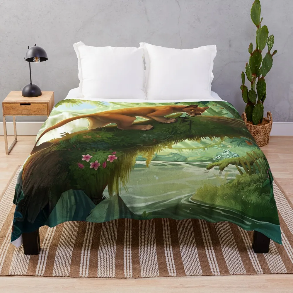 

Peaceful Fossa walking in the jungle Throw Blanket Fluffy Softs sofa bed For Baby Luxury Throw Blankets
