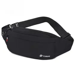 Unisex Casual Waist Pouch - Stylish & Spacious Travel Belt Bag (Black)