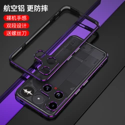 Premium Metal Bumper Frame Phone Case with Lens Protection and Durable Edges - Nothing Phone (3) (Purple black)